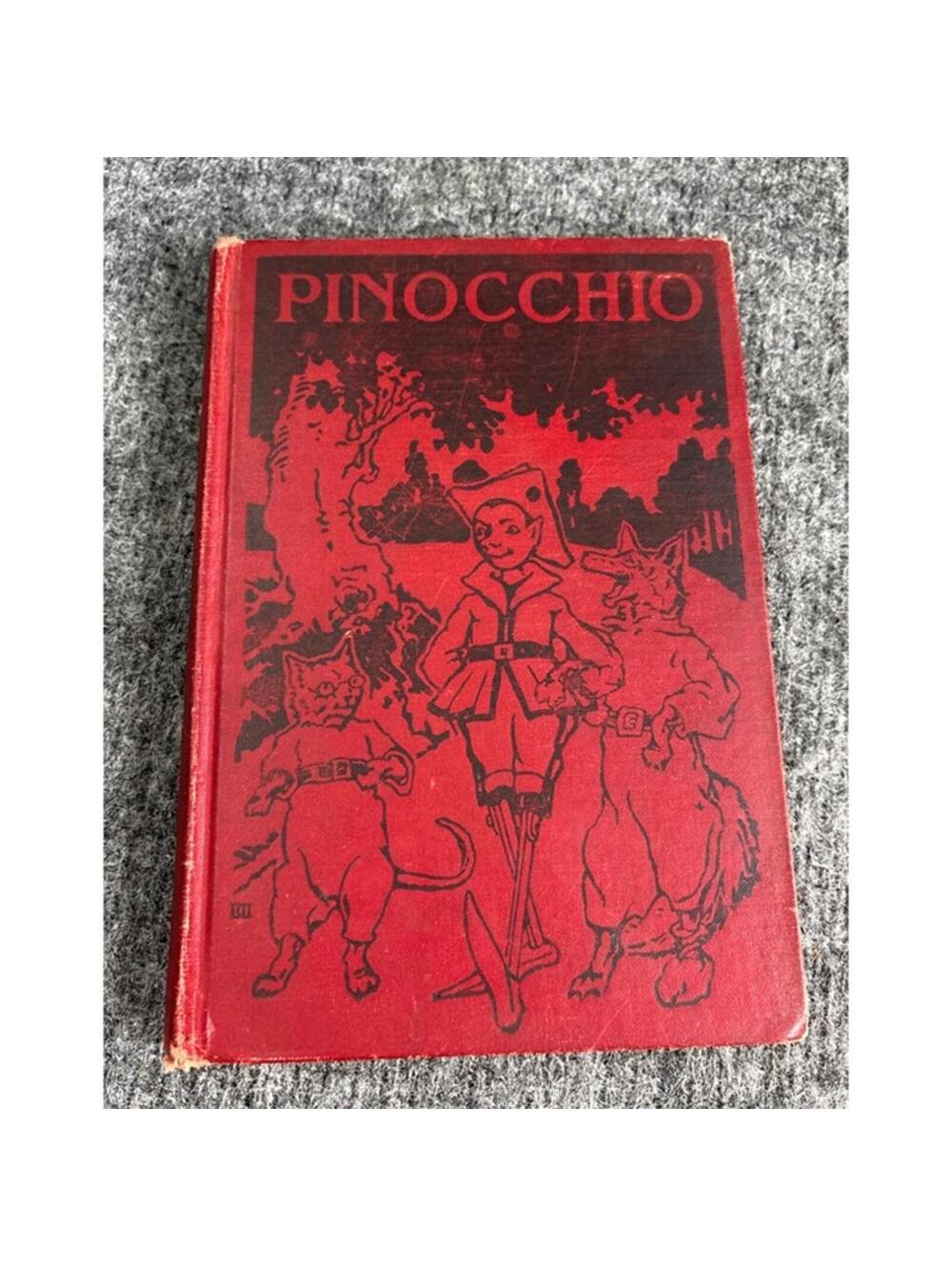 Pinocchio The Story Of A Marionette Hardcover Book Red Illustration Vtg